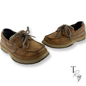 Sperry Top-Sider Kids Lanyard Loafer Boat Shoes Boys Size US 2 M Tan Leather